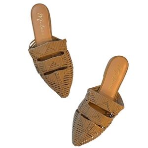 Matisse Women's East End Woven Mule Tan Leather Boho Casual Flat Shoes Size 8